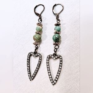 Dangle bead and rhinestone Dangle earrings